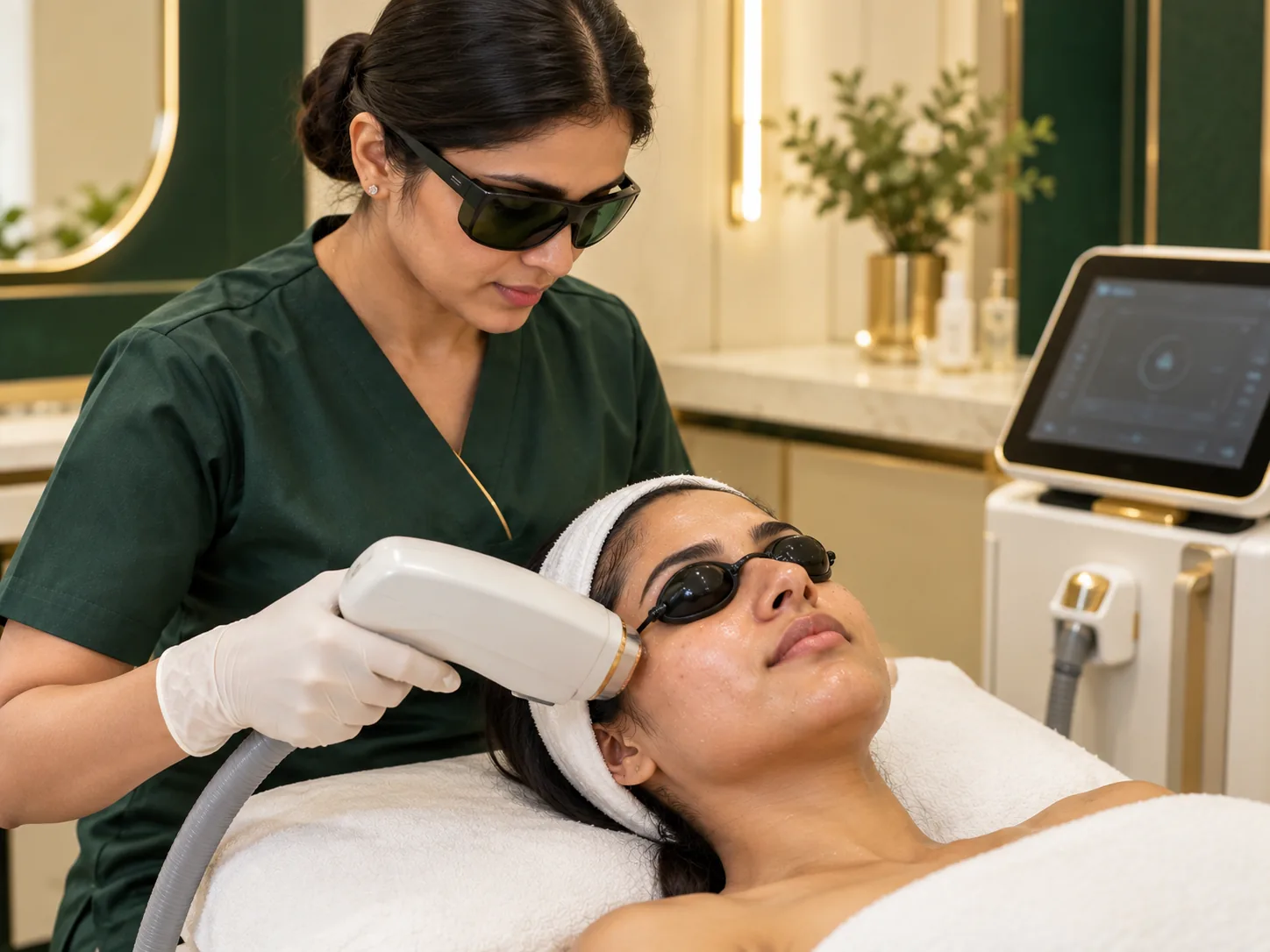 Skin Clarity Laser treatment in progress at the clinic